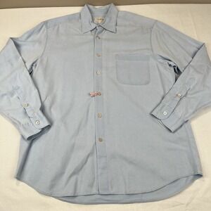 Ermenegildo Zegna Shirt XL Light Blue Button Up Long‎ Sleeve Mens Made In Italy